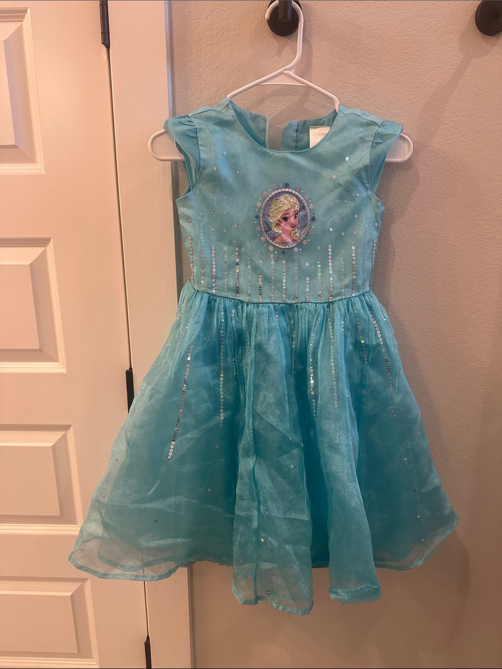 GUC Disney Store Size 9 10 Elsa Princess Aqua Blue Sequin Princess Costume Dress